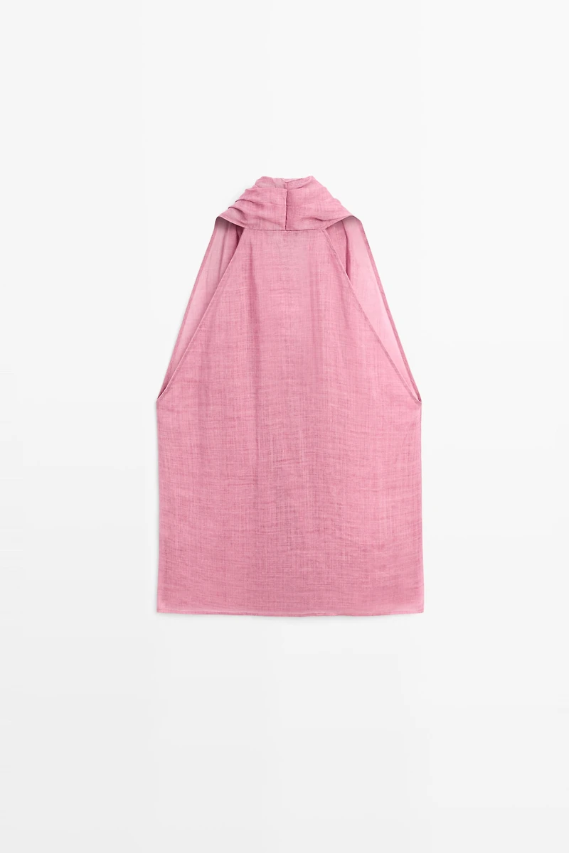 Draped crossover top