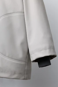 WATER RESISTANT RUBBERIZED FLEECE LINED RAINCOAT