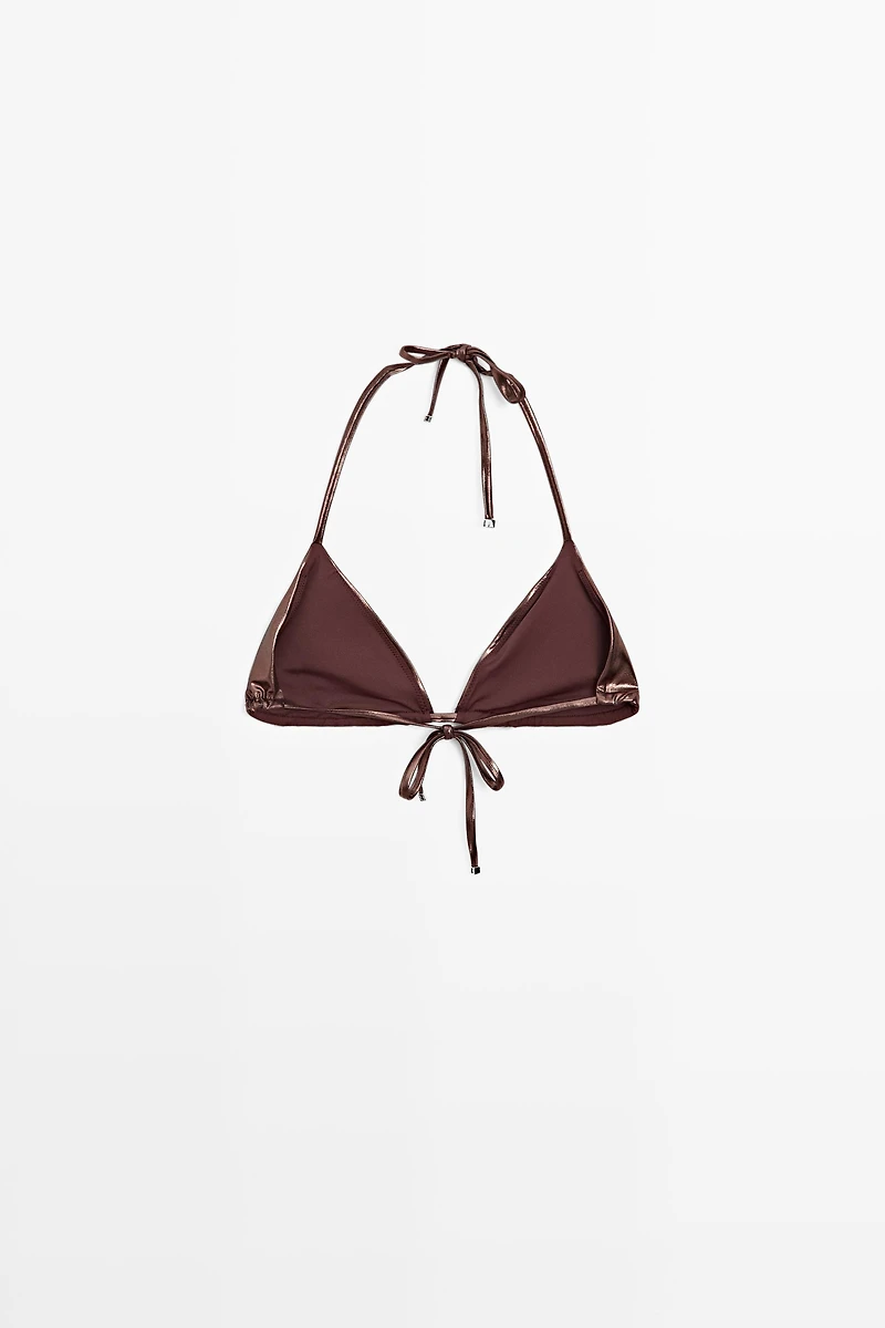 Metallic triangle bikini set