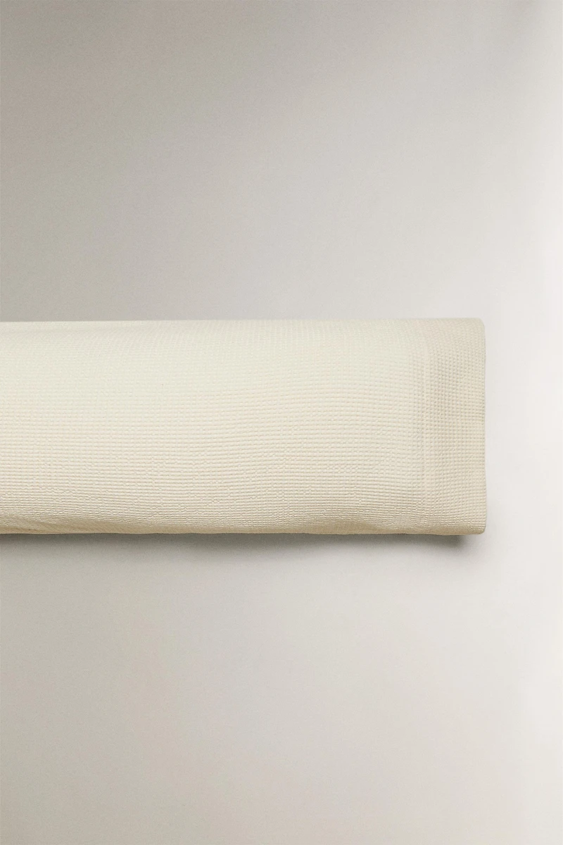 MINI WAFFLE-KNIT COTTON PILLOWCASE