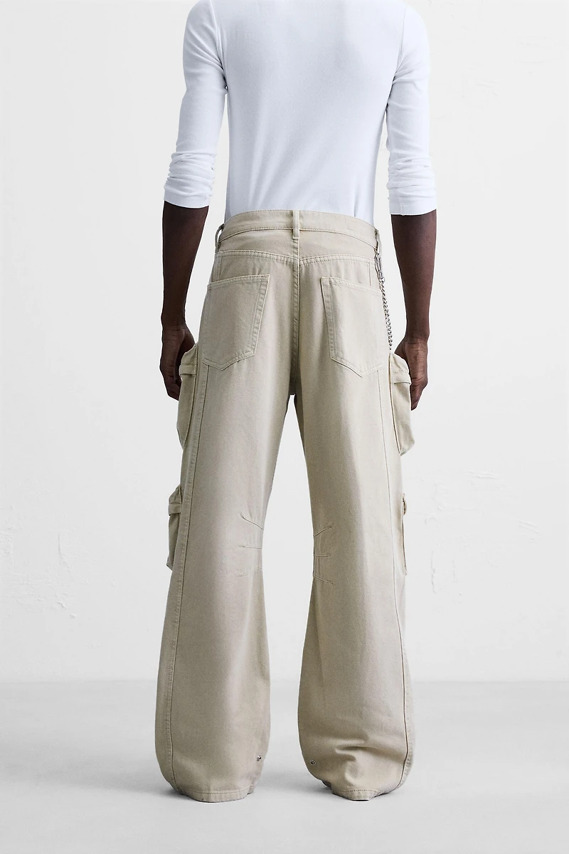 PANTALON CARGO EN DENIM AVEC POCHES