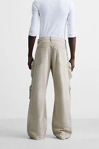 PANTALON CARGO EN DENIM AVEC POCHES
