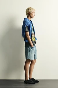 T-SHIRT EN MAILLE IMPRIMÉ DÉLAVÉ