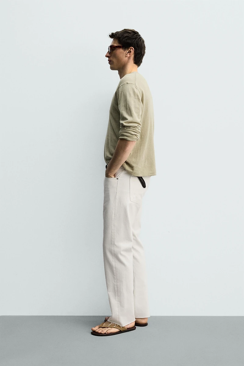 JEAN STRAIGHT FIT FINITION IRRÉGULIÈRE