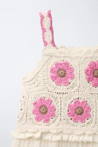 CROCHET KNIT COMBINATION DRESS