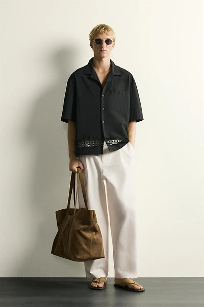 RELAXED FIT SHIRT WITH CONTRAST TRIM