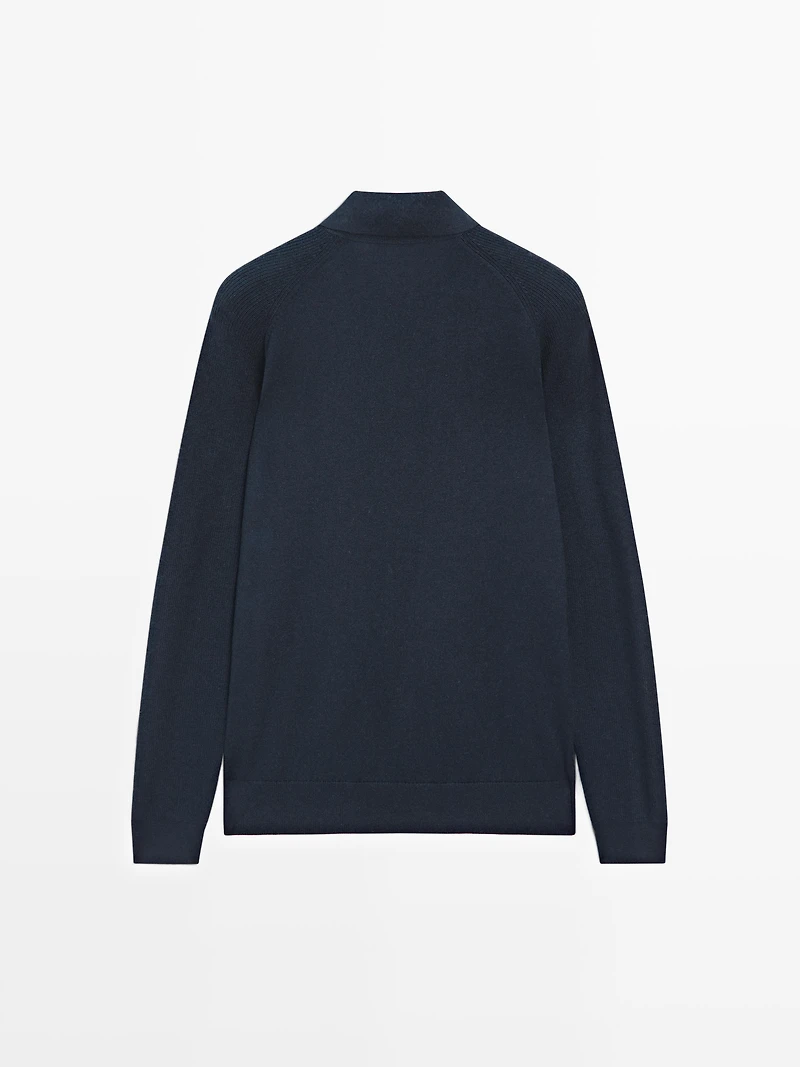 Pull polo en maille de coton mélang