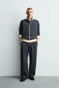 ZIP-UP STRIPED SWEATSHIRT