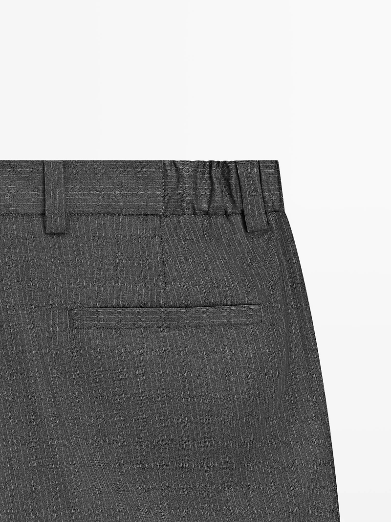 Wool blend darted trousers