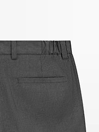Wool blend darted trousers