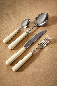 4-PIECE FLATWARE SET WITH COLORED HANDLE
