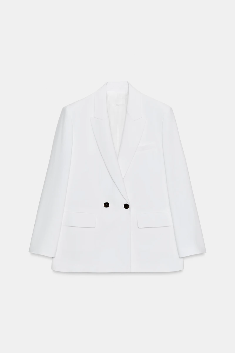 OVERSIZED DOUBLE BREASTED BLAZER WITH SHOULDER PADS