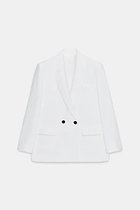 OVERSIZED DOUBLE BREASTED BLAZER WITH SHOULDER PADS