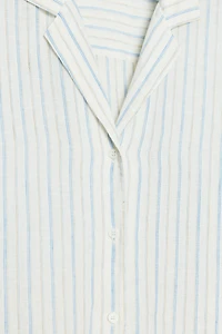 ZW COLLECTION STRIPED LINEN PAJAMA SHIRT