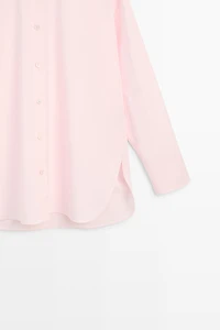 Cotton-blend stand collar shirt