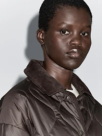Lightweight jacket with corduroy details