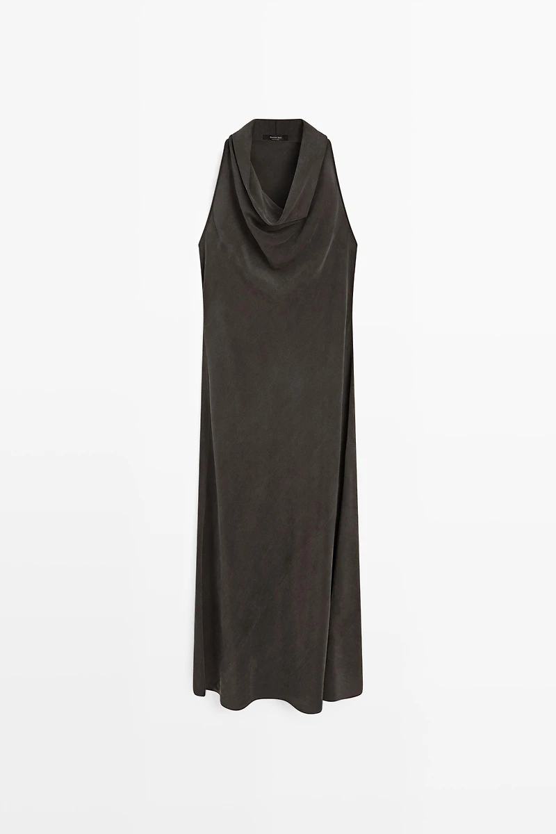 Midi dress with cowl neckline