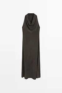 Midi dress with cowl neckline