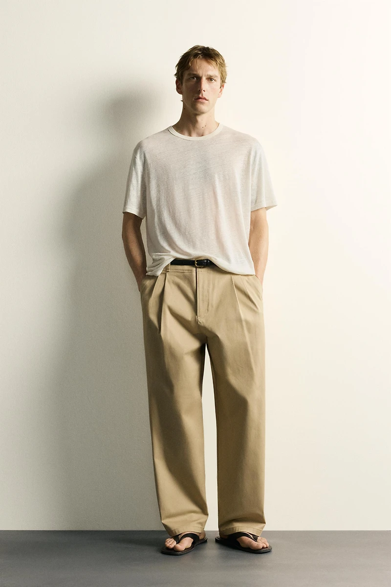 RELAXED FIT 100% LINEN T-SHIRT