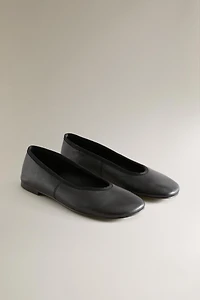 FLEXIBLE LEATHER BALLET FLATS