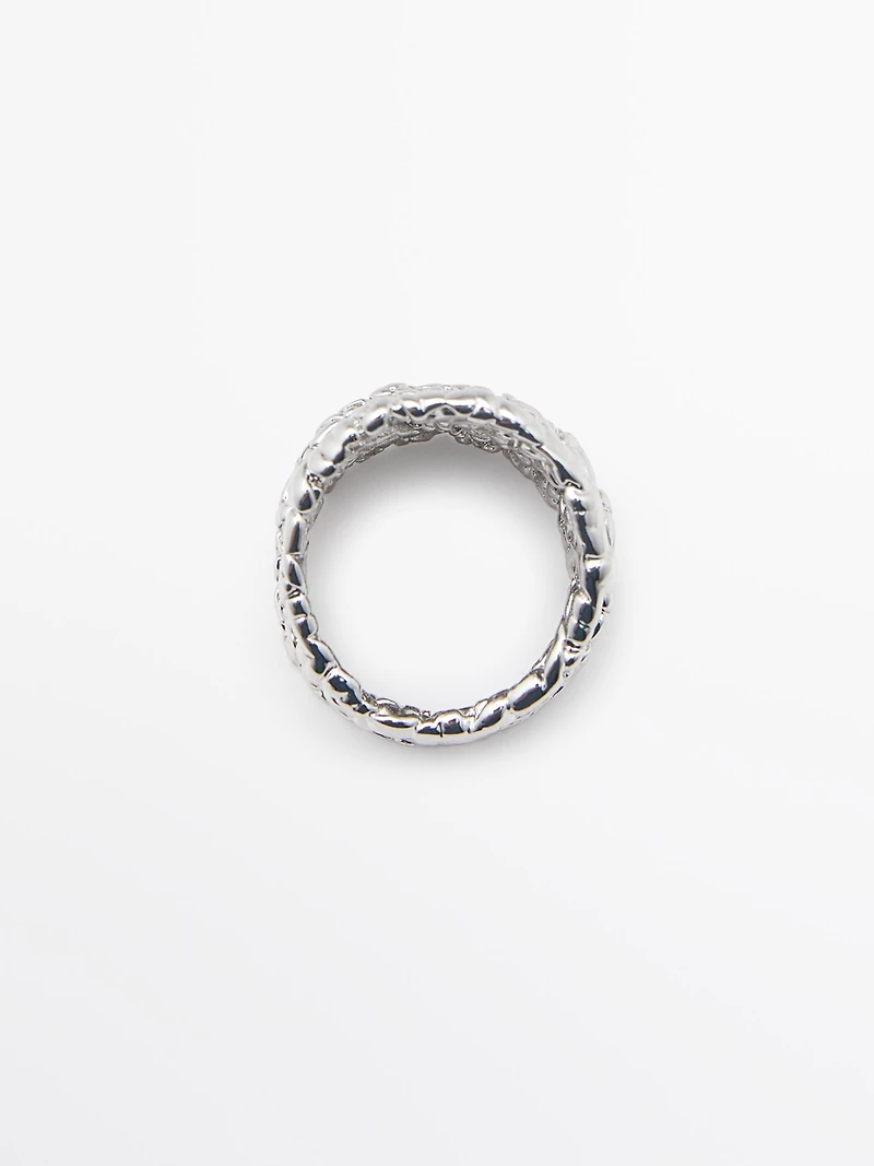 Wide braided ring