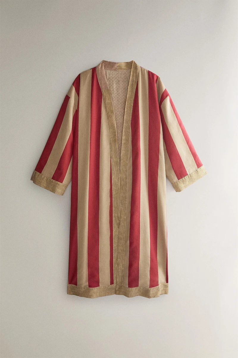ROBE DE CHAMBRE À MOTIFS MIXTES | KATHARINE POLE