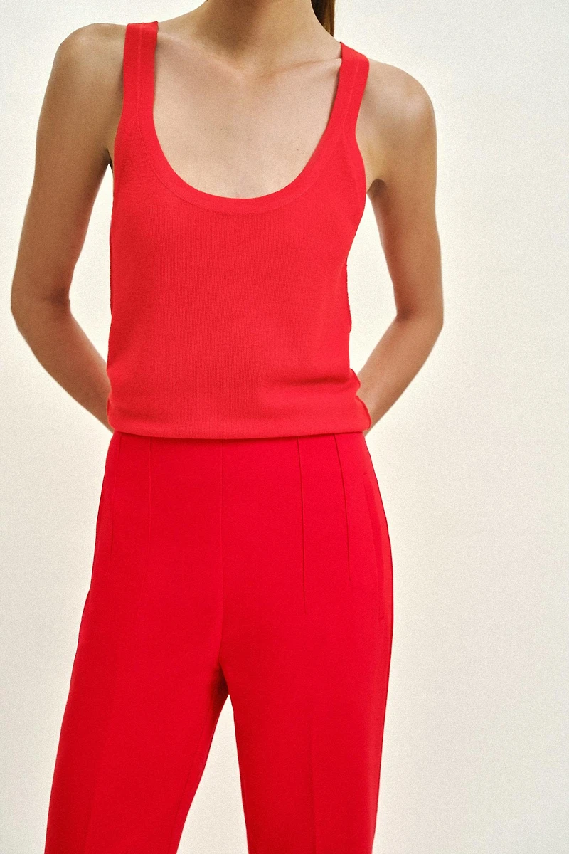 HIGH-WAISTED PANTS WITH BACK ZIP