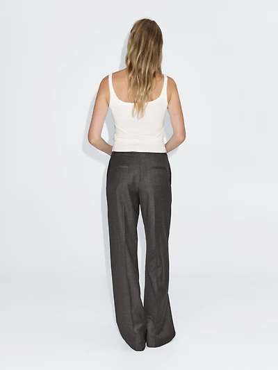 100% wool wide-leg suit trousers