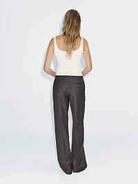 Pantalon de tailleur large 100 % laine