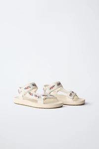 EMBROIDERED TECHNICAL SANDALS