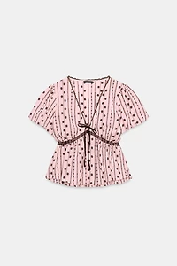 EMBROIDERED TIE TOP