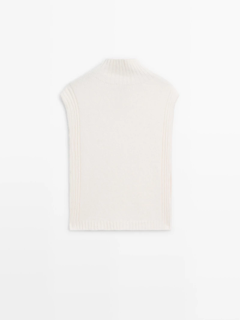 Sleeveless high neck sweater