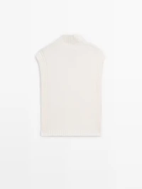Sleeveless high neck sweater