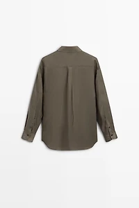 Flowing satin shirt with pocket - STUDIO