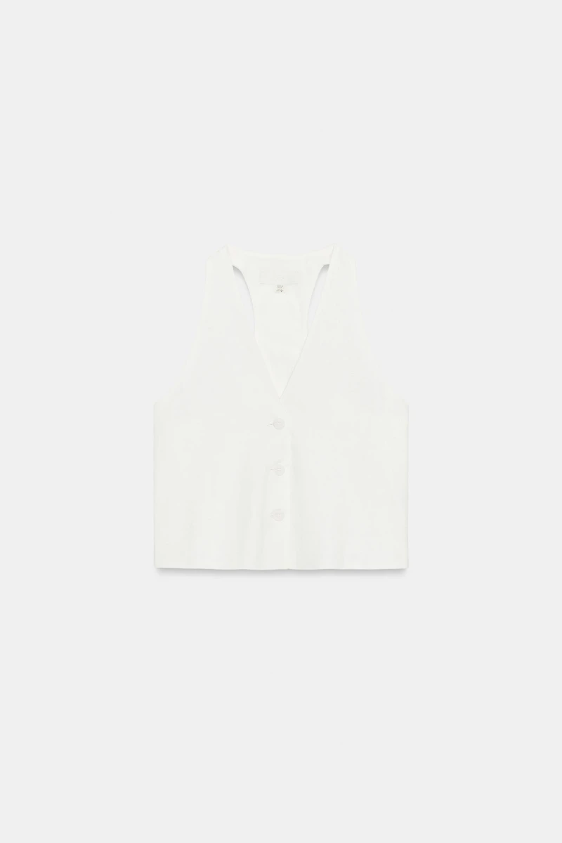 LINEN BUTTONED VEST