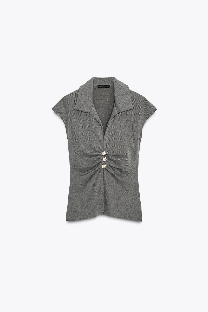 PIQUÉ BUTTON TOP