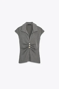 PIQUÉ BUTTON TOP