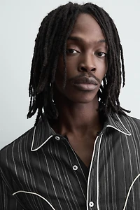 CONTRAST PIPING WESTERN SHIRT