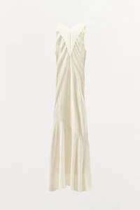 COMBINATION SATIN EFFECT LONG DRESS
