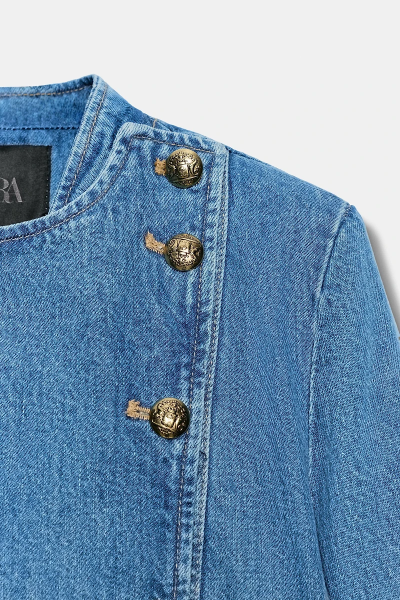 ZW COLLECTION SHOULDER PAD DENIM JACKET