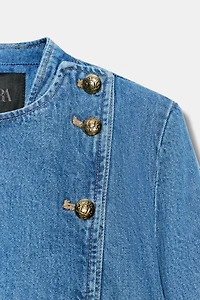 ZW COLLECTION SHOULDER PAD DENIM JACKET