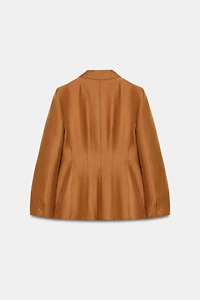 LINEN BLAZER WITH COVERED BUTTON