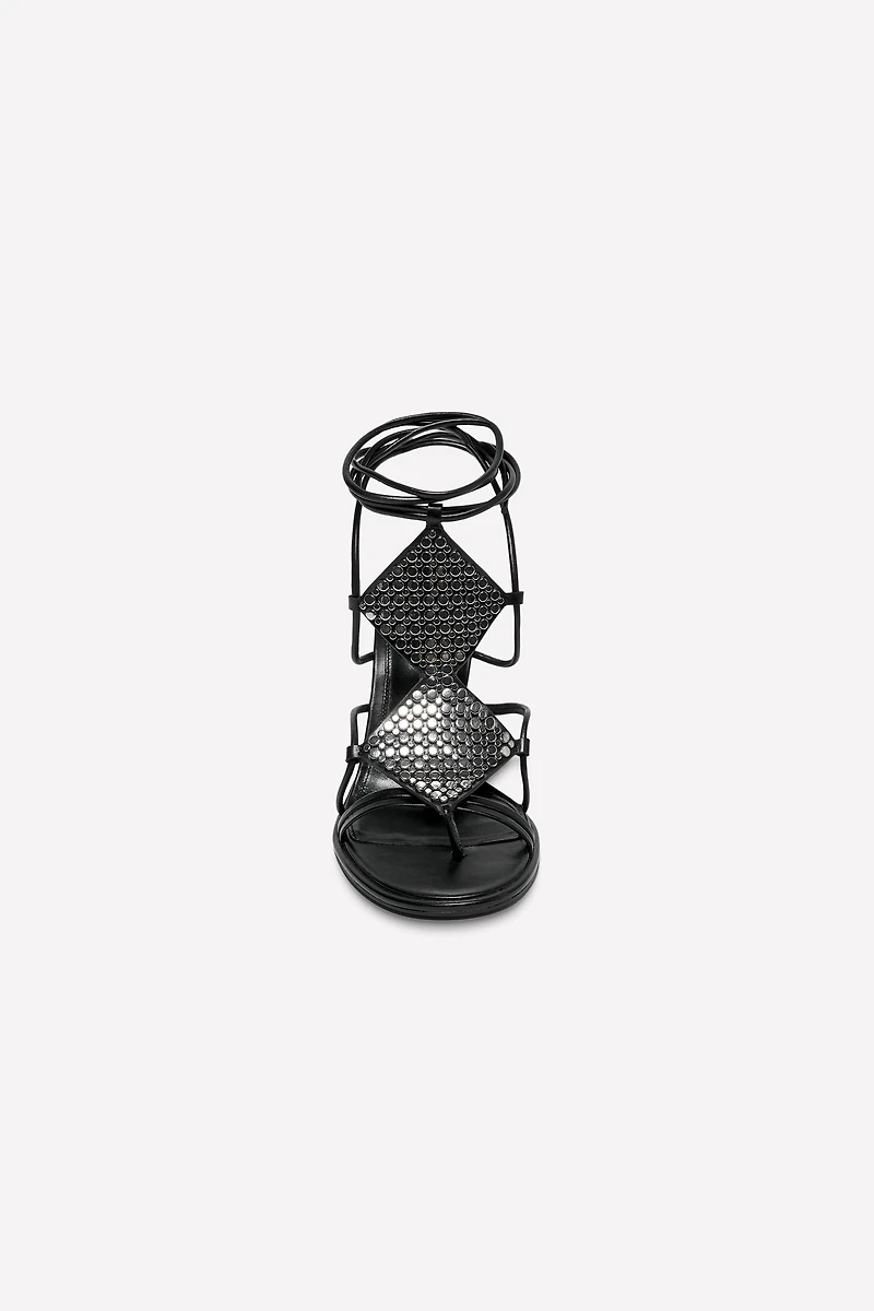 LEATHER STRAPPY STUDDED SANDALS LUDOVIC DE SAINT SERNIN x ZARA