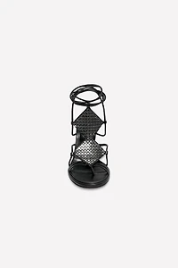 LEATHER STRAPPY STUDDED SANDALS LUDOVIC DE SAINT SERNIN x ZARA