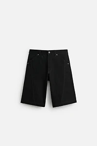 STITCHED BAGGY FIT DENIM SHORTS