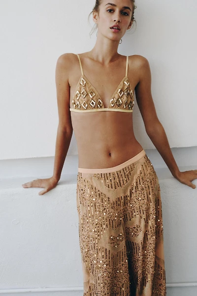 BEADED TULLE BRA