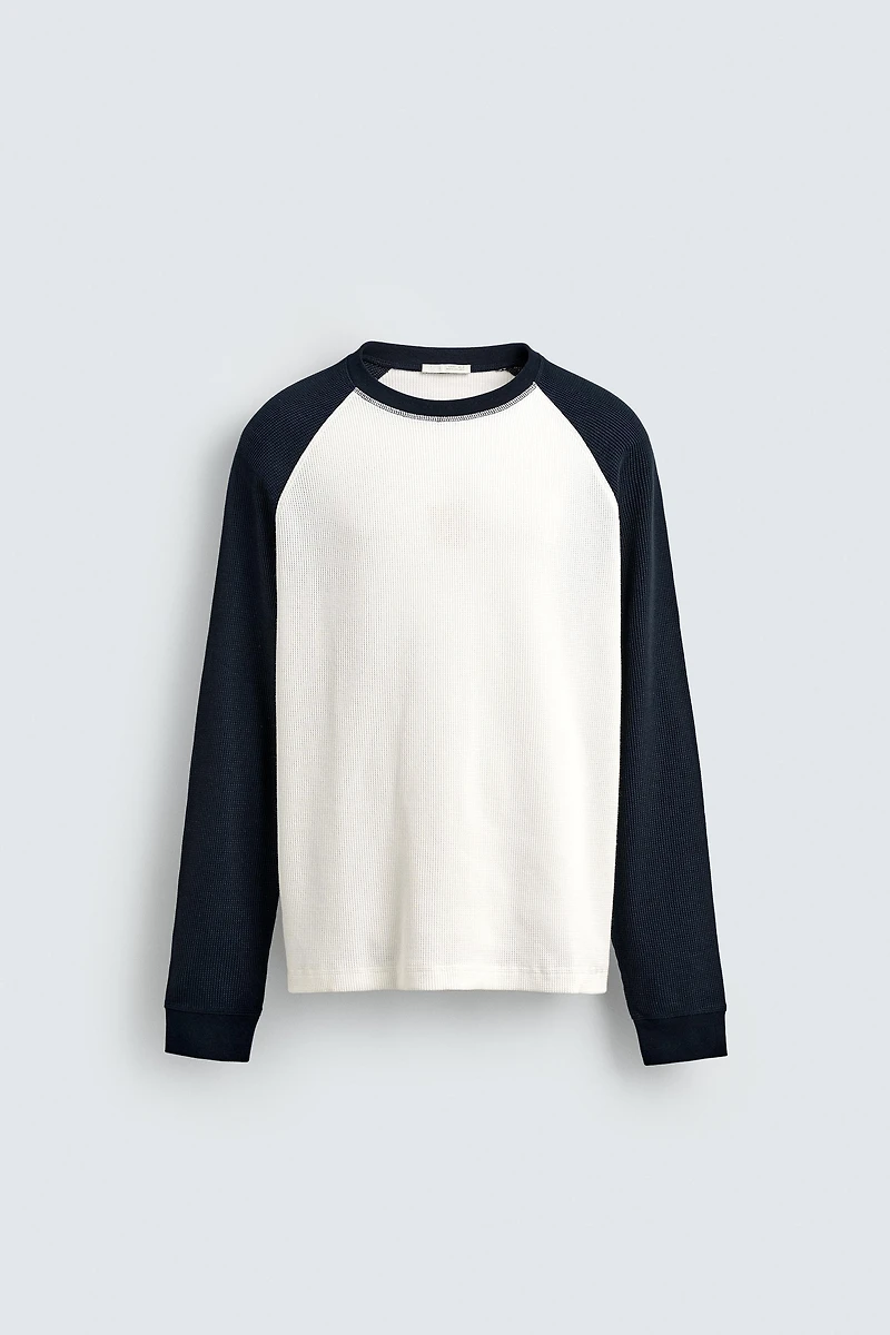 T-SHIRT STRUCTURE QUADRILLÉE COLOR BLOCK