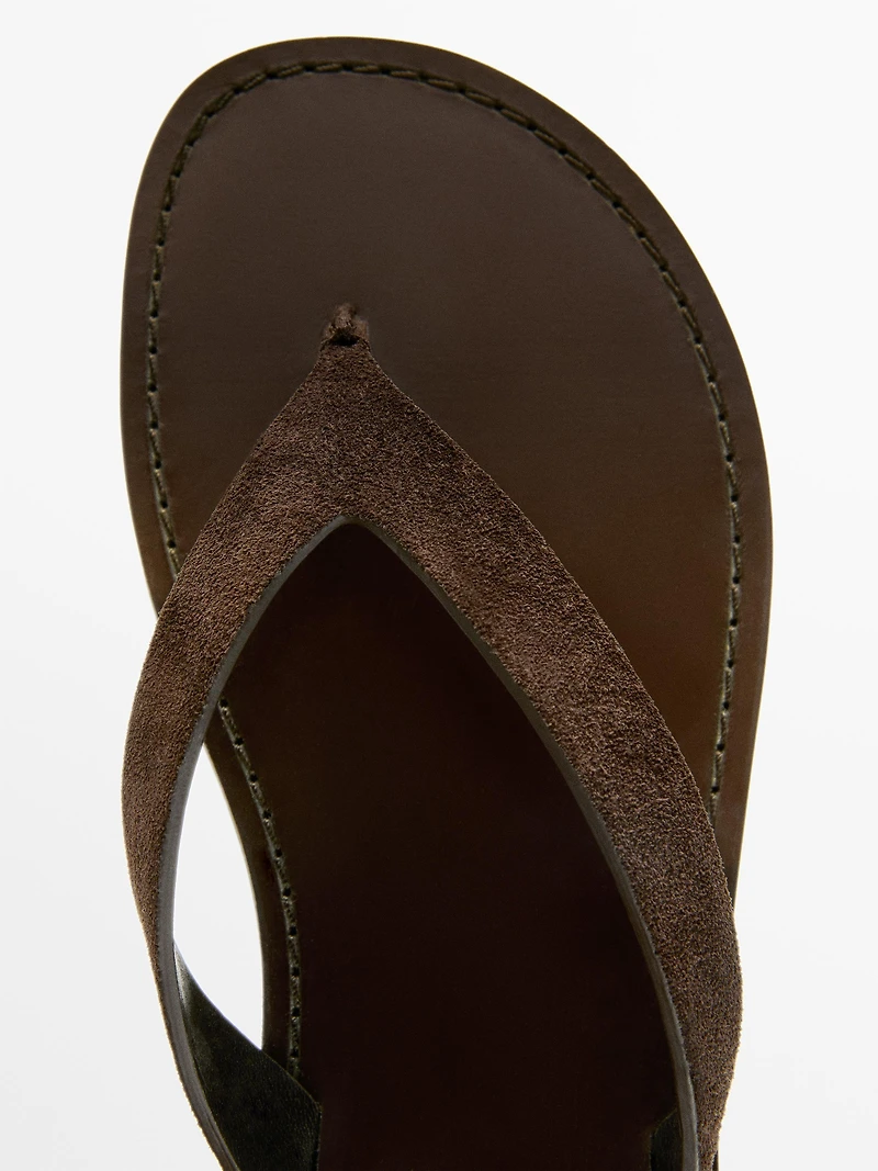 Leather toe divider sandals
