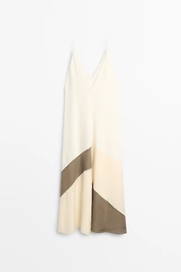 Contrast flowing midi dress