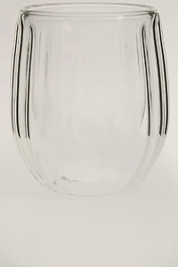 BOROSILICATE GLASS TUMBLER WITH RAISED LINES